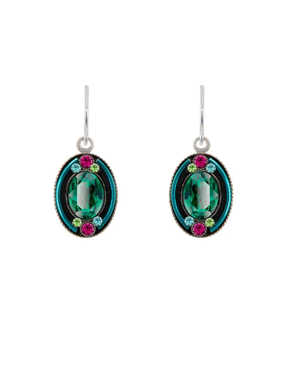 La Dolce Vita Oval Earrings-Emerald