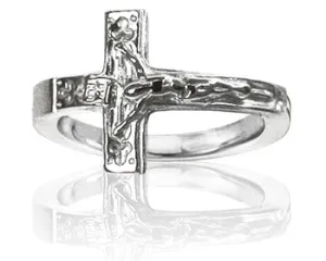 Ladies Silver Crucifix Purity Ring