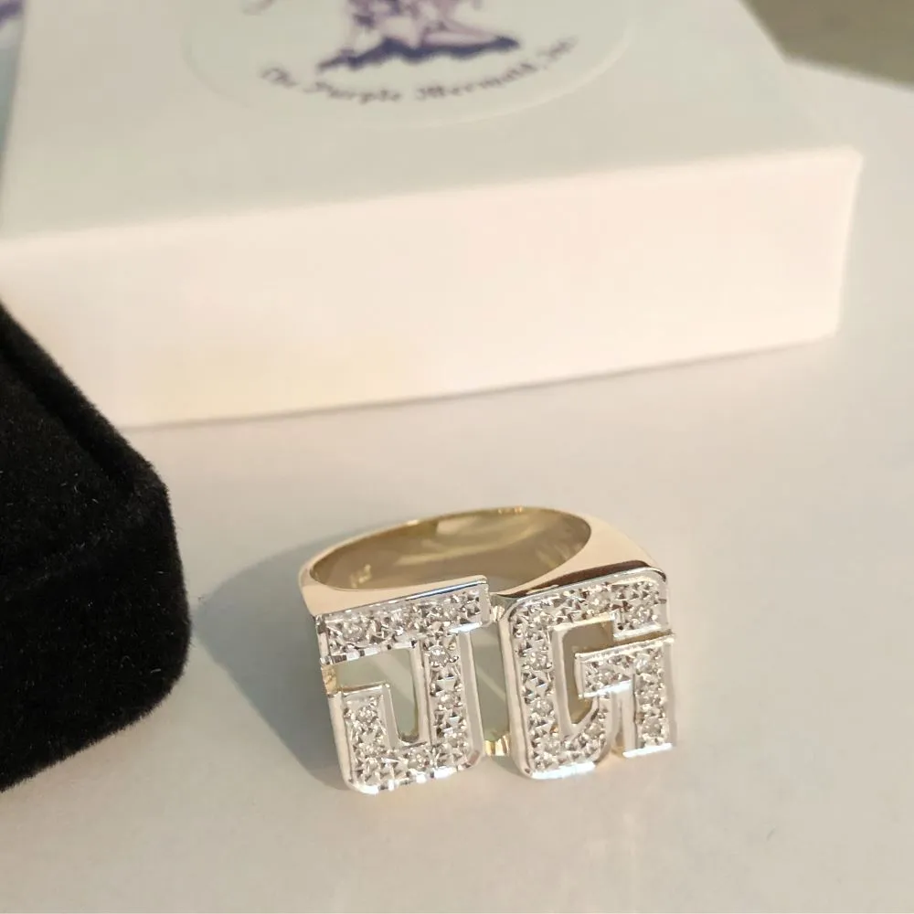 Large Block Diamond Initial Ring