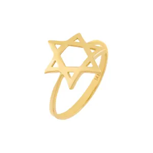 Large Star of David Ring 14K