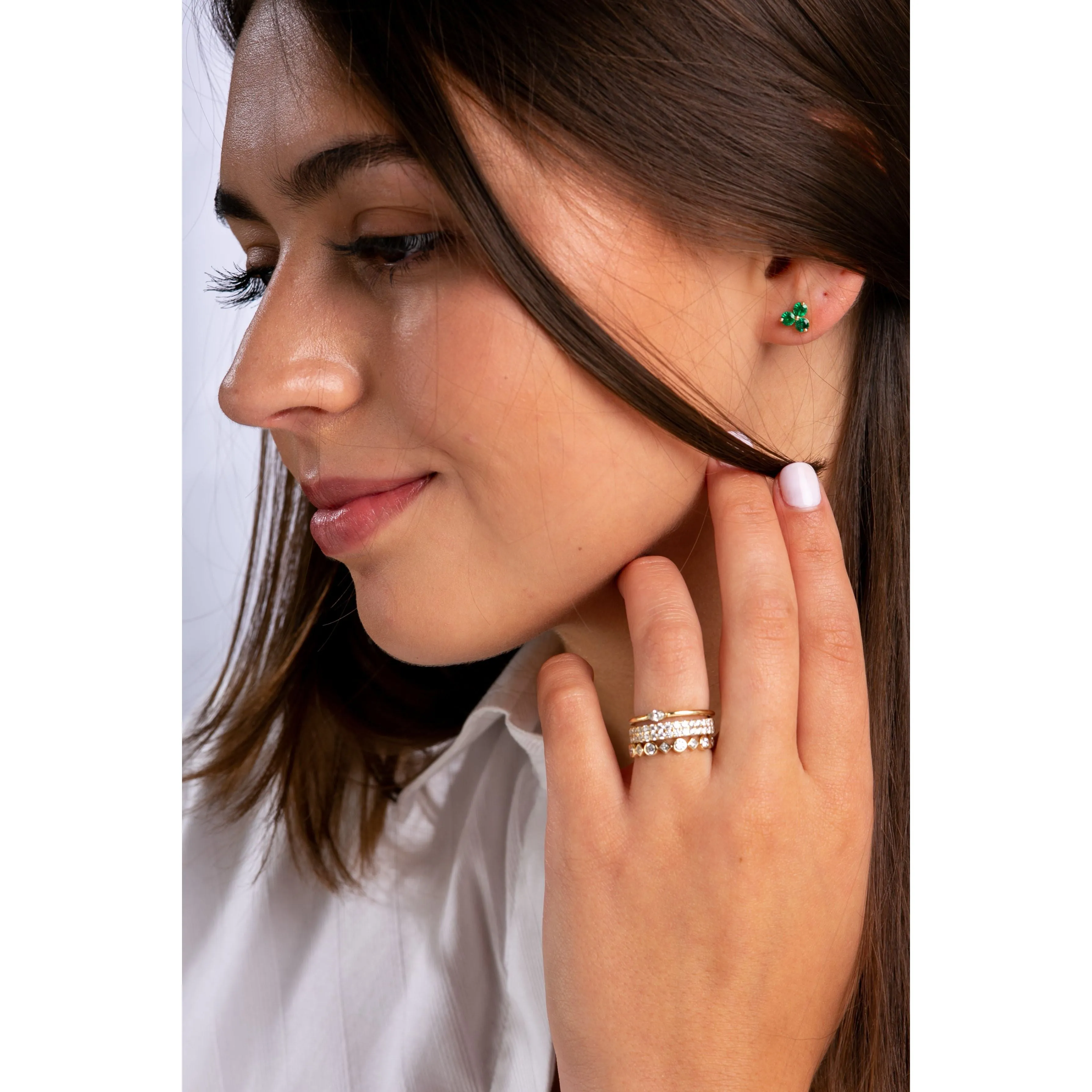 Lennon Double Row Diamond Band