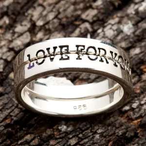Love You Sterling Silver Couple Band Rings