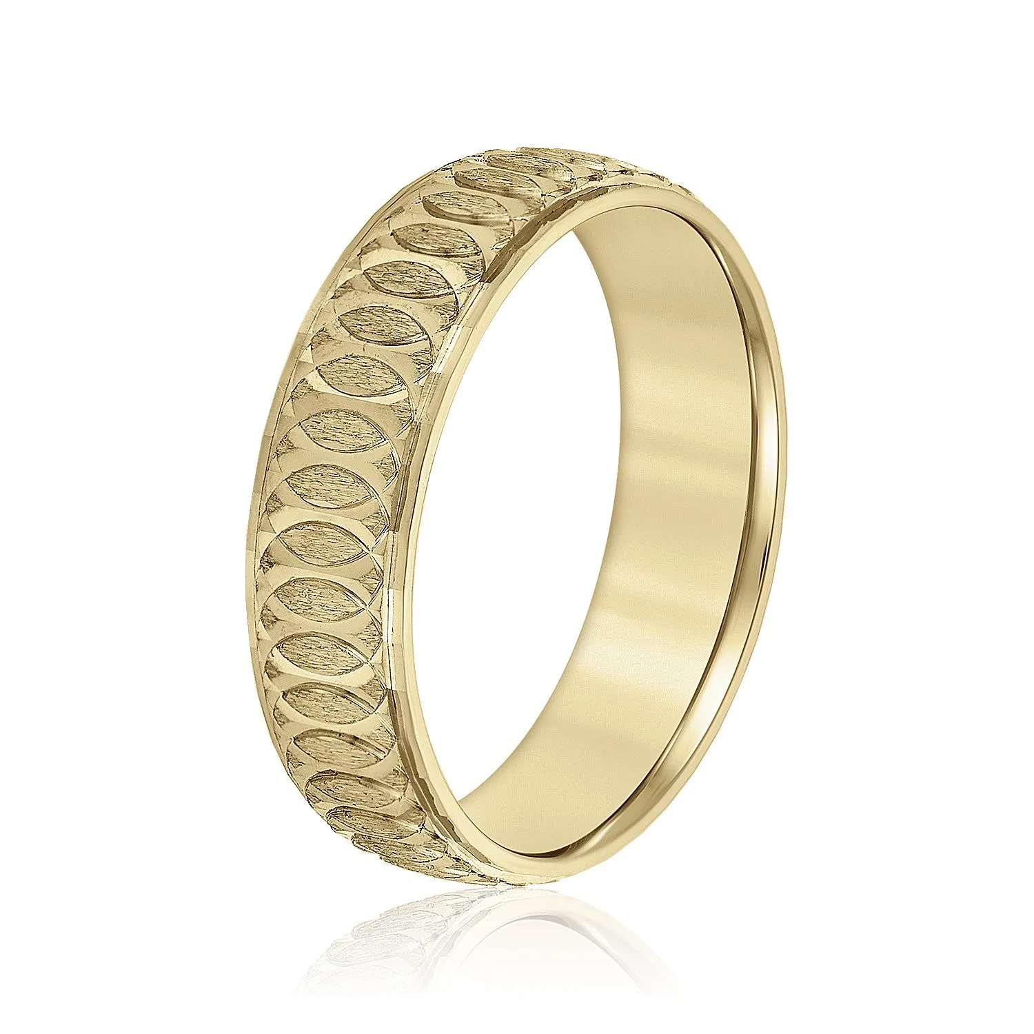 Men's Overlapping Circular Pattern Wedding Band