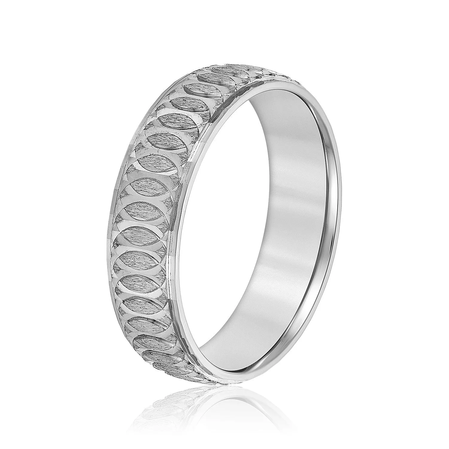 Men's Overlapping Circular Pattern Wedding Band