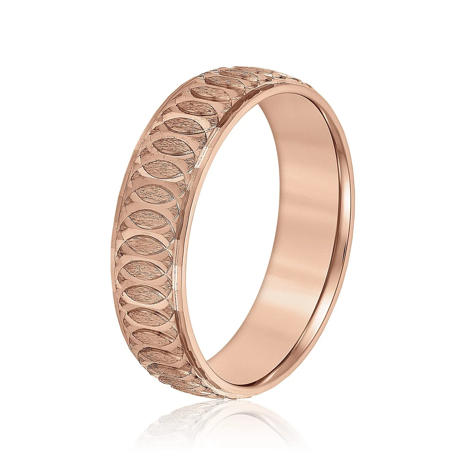 Men's Overlapping Circular Pattern Wedding Band