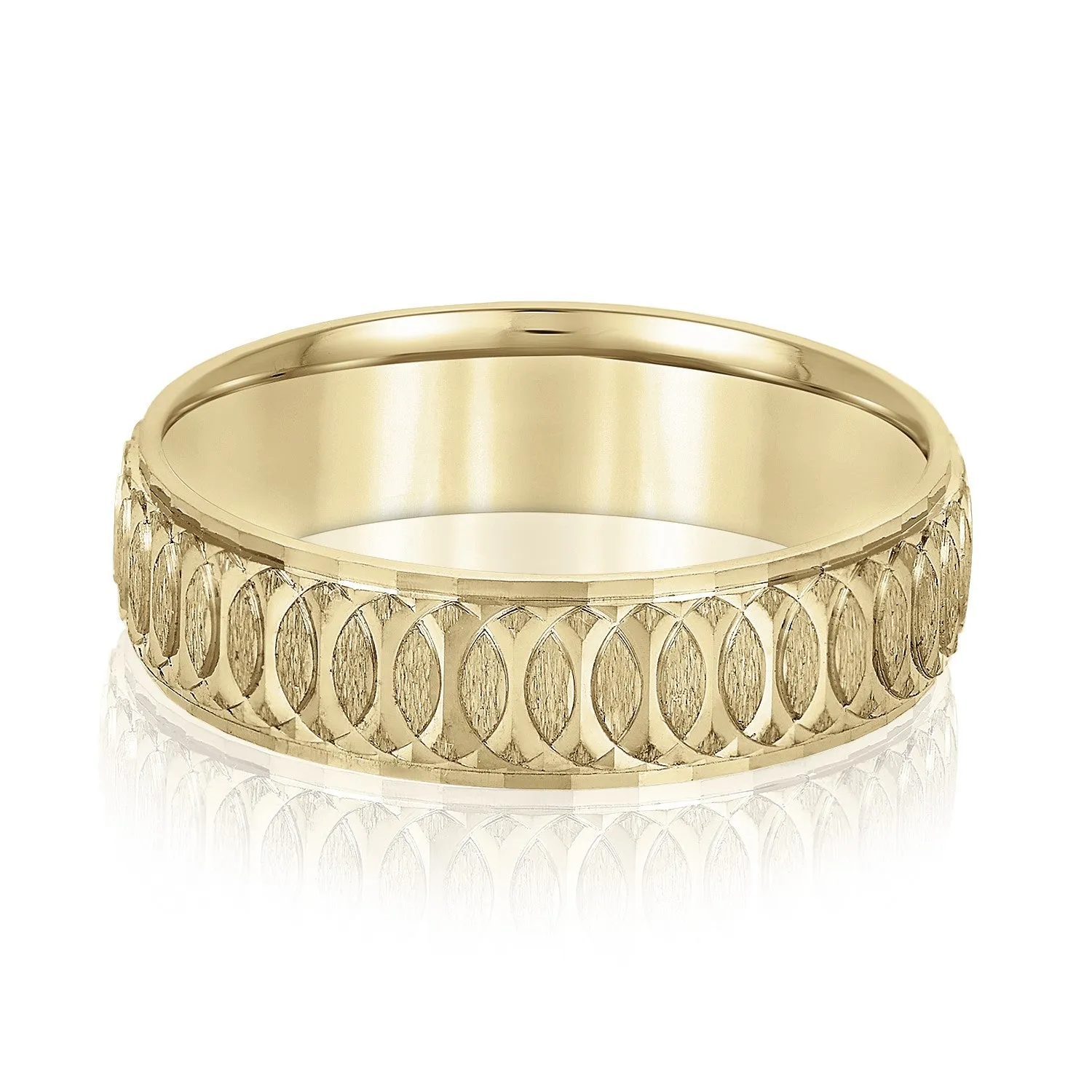 Men's Overlapping Circular Pattern Wedding Band
