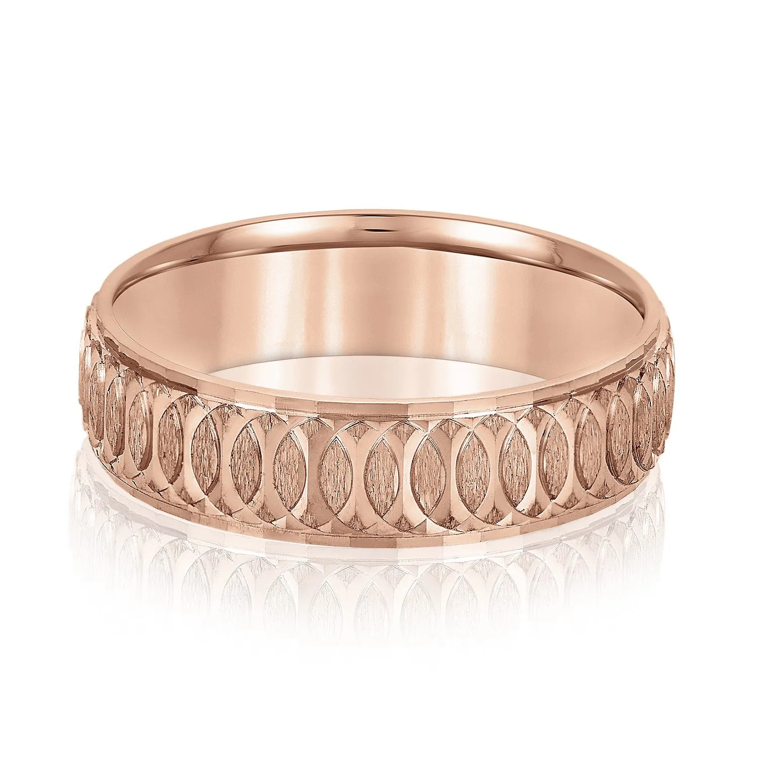 Men's Overlapping Circular Pattern Wedding Band