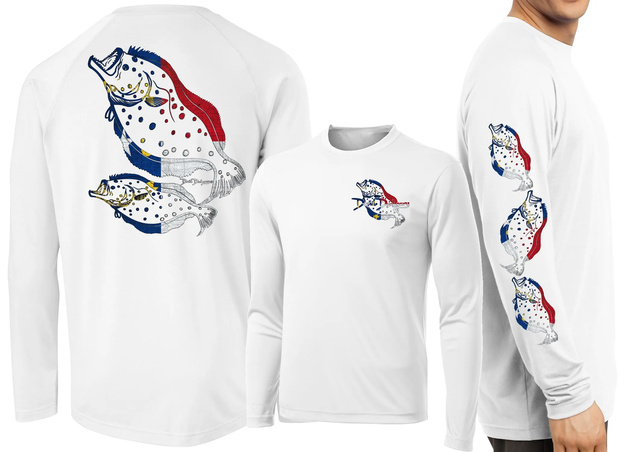 Men’s Performance North Carolina Flounder Deco Long Sleeve