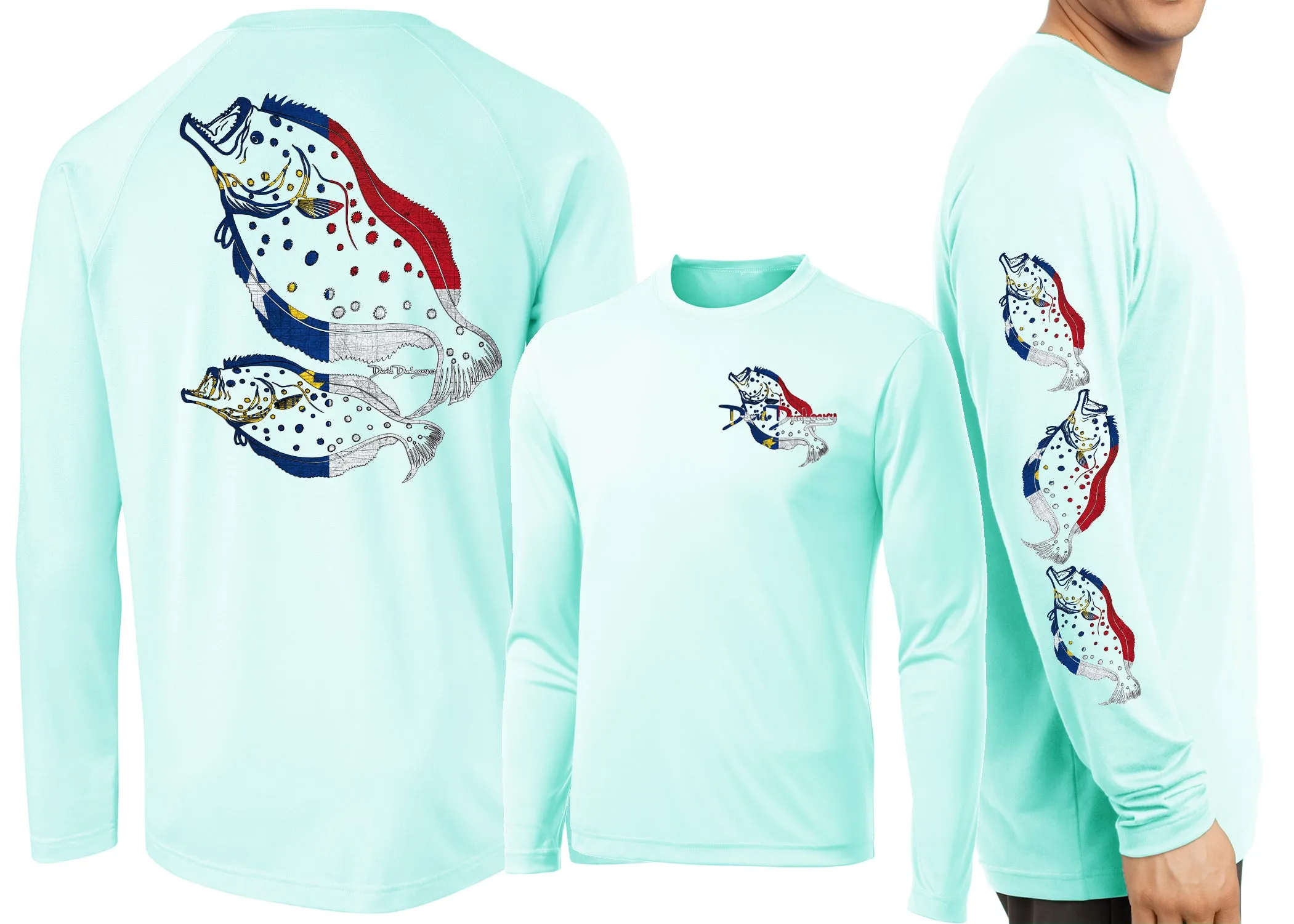 Men’s Performance North Carolina Flounder Deco Long Sleeve