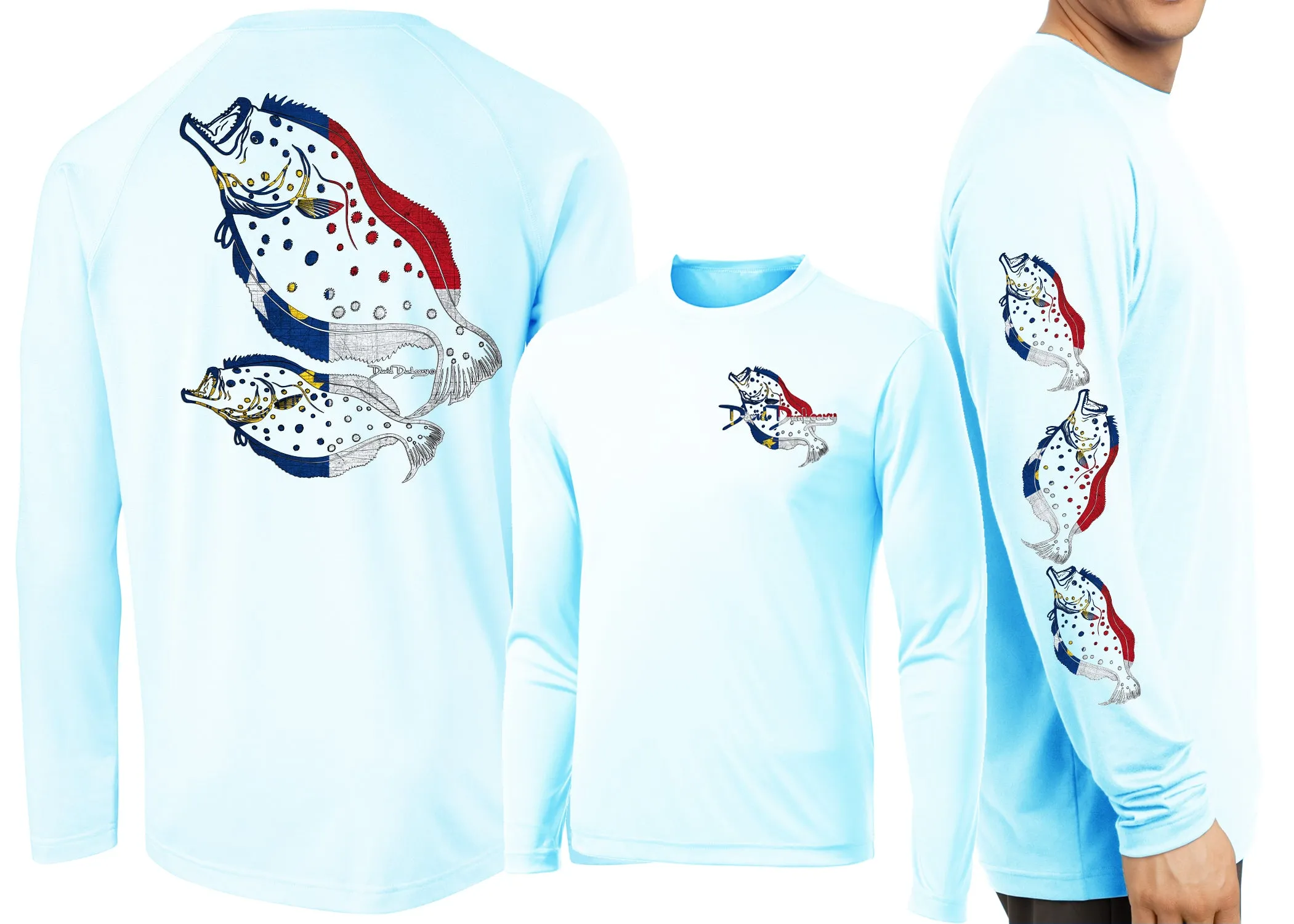 Men’s Performance North Carolina Flounder Deco Long Sleeve