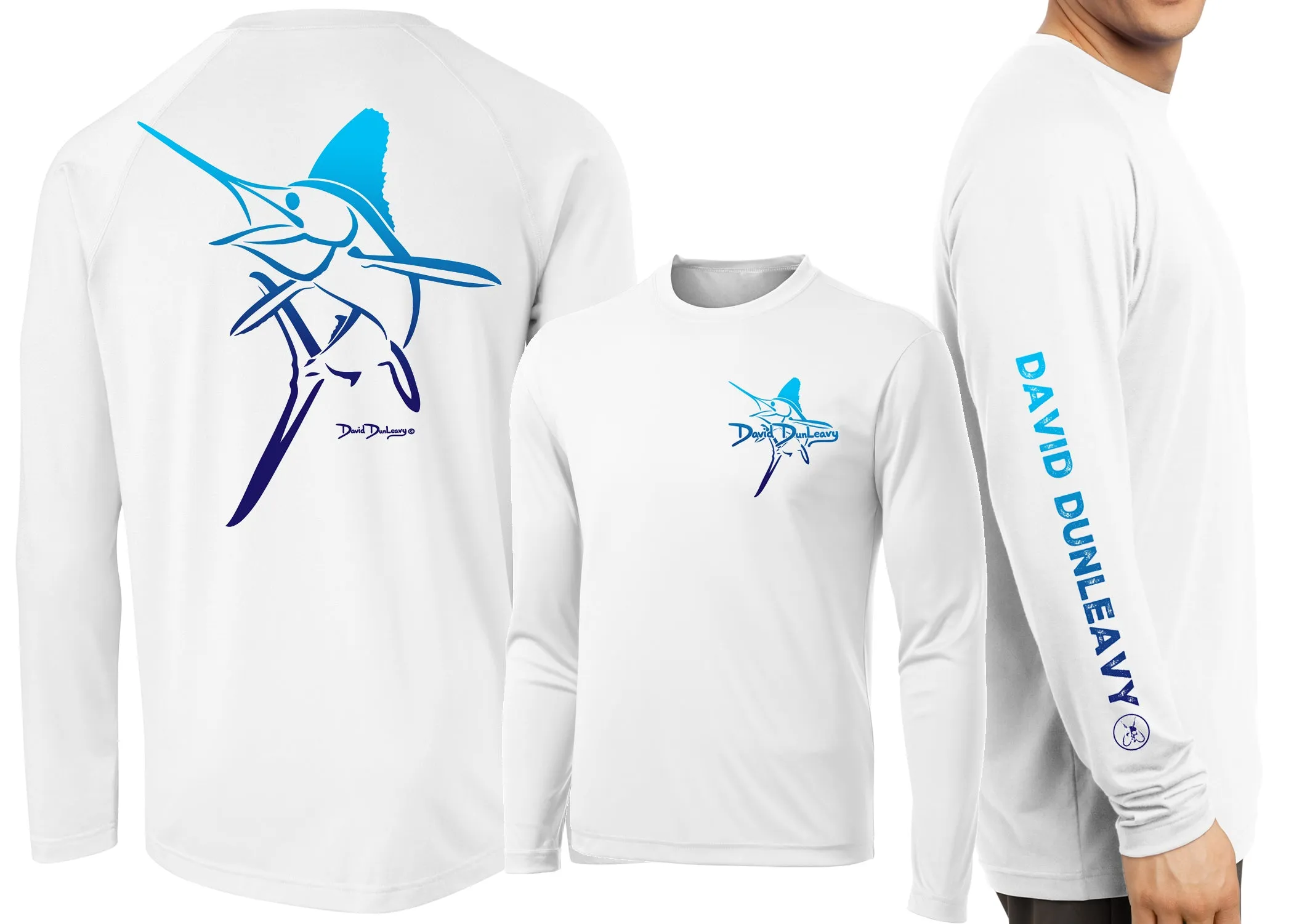 Men’s Performance White Marlin Deco Long Sleeve