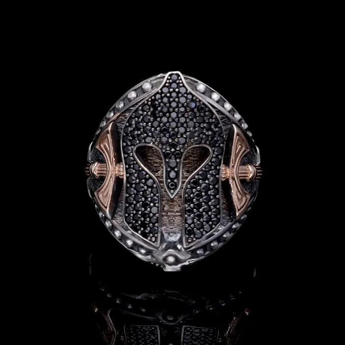 Men’s Sterling Silver Warrior Mask Ring