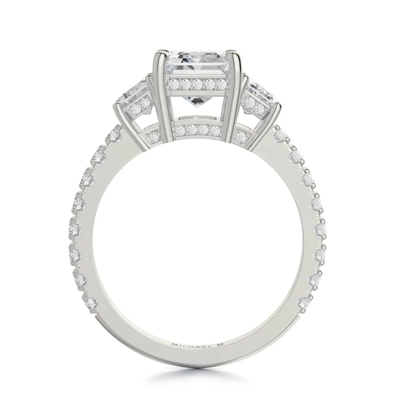 Michael M TRINITY 18K White Gold Engagement Ring R767-2.5