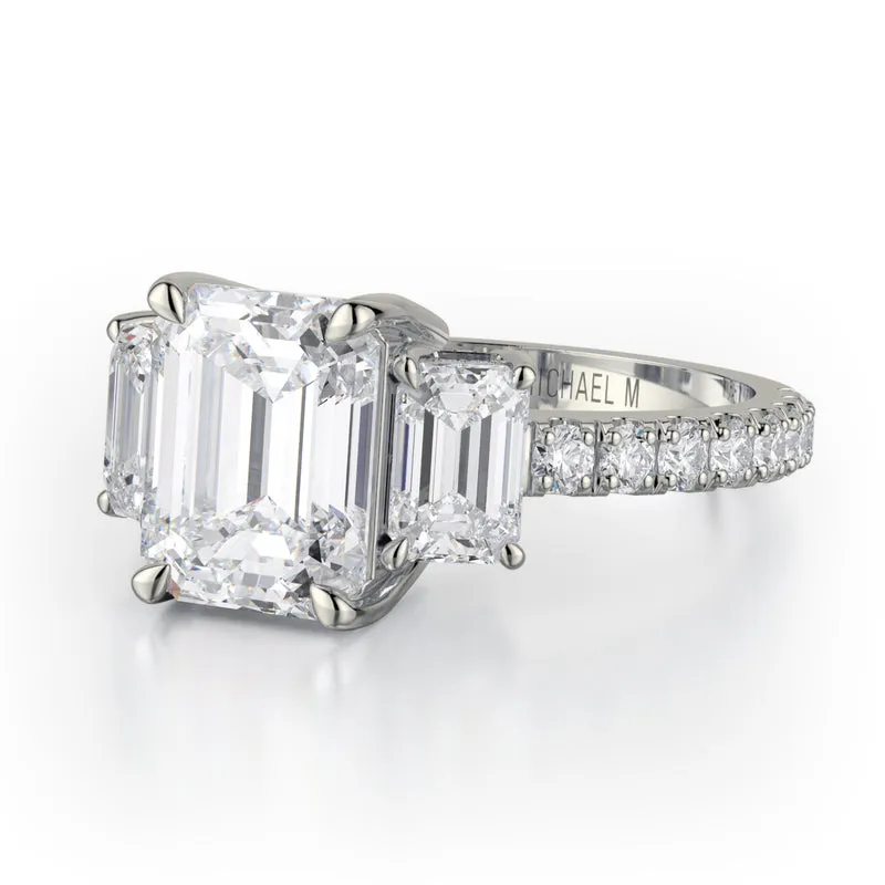 Michael M TRINITY 18K White Gold Engagement Ring R767-2.5