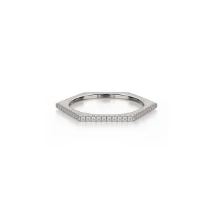 Michael M Women's 14K White Gold Diamond Hexagon Band B311