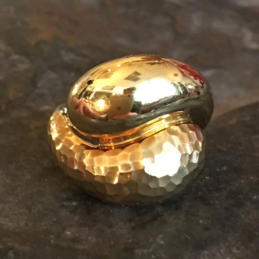 Midcentury Bypass Dome Ring - 18K Italian Gold
