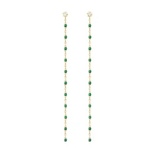 Mini Gigi Party Emerald Diamond Earrings - Yellow Gold