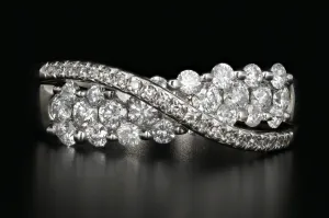 Modern 14K White Gold 1.20 Carat Diamond Band Ring