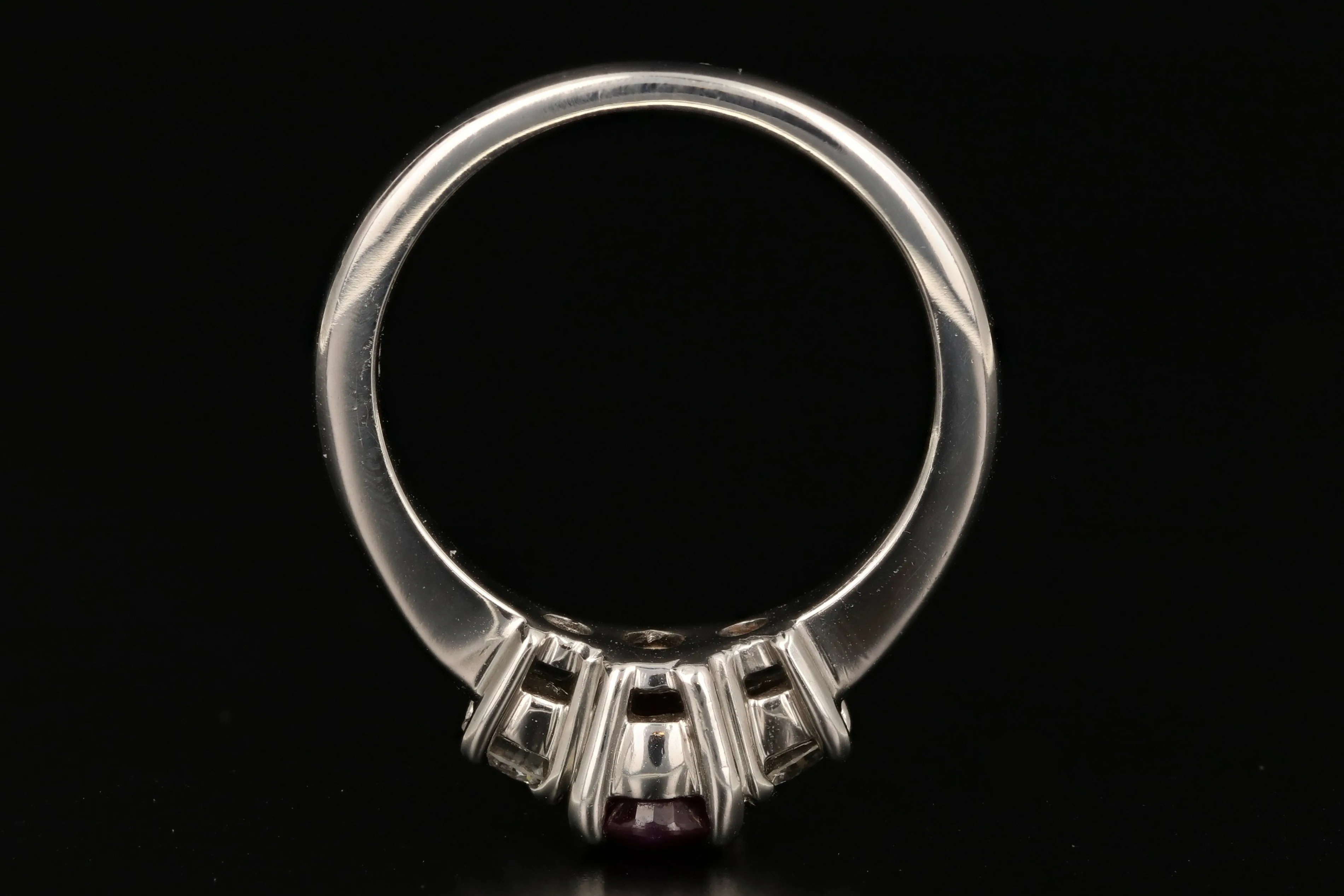 Modern 14K White Gold .75 Carat Natural Ruby and Diamond Ring