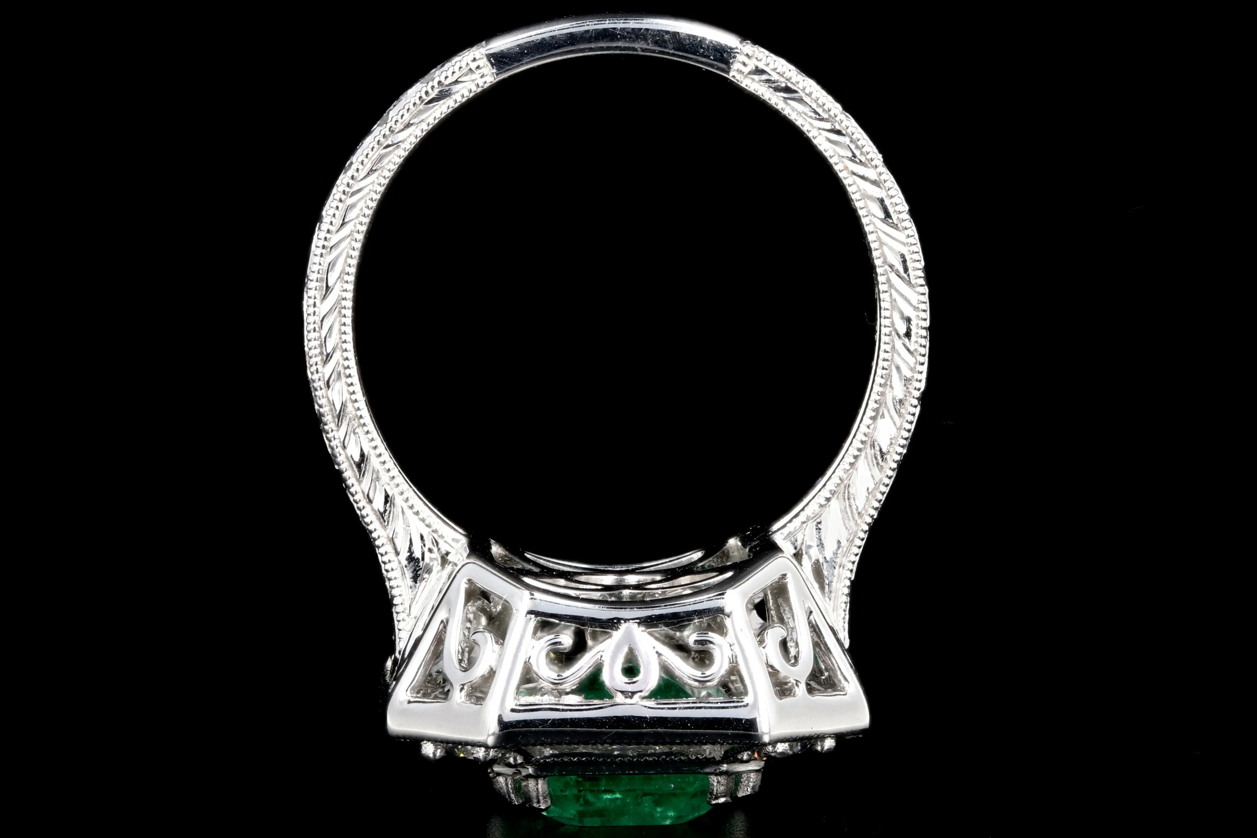 Modern New 2.89CT Colombian Emerald and Diamond Ring GIA Certified