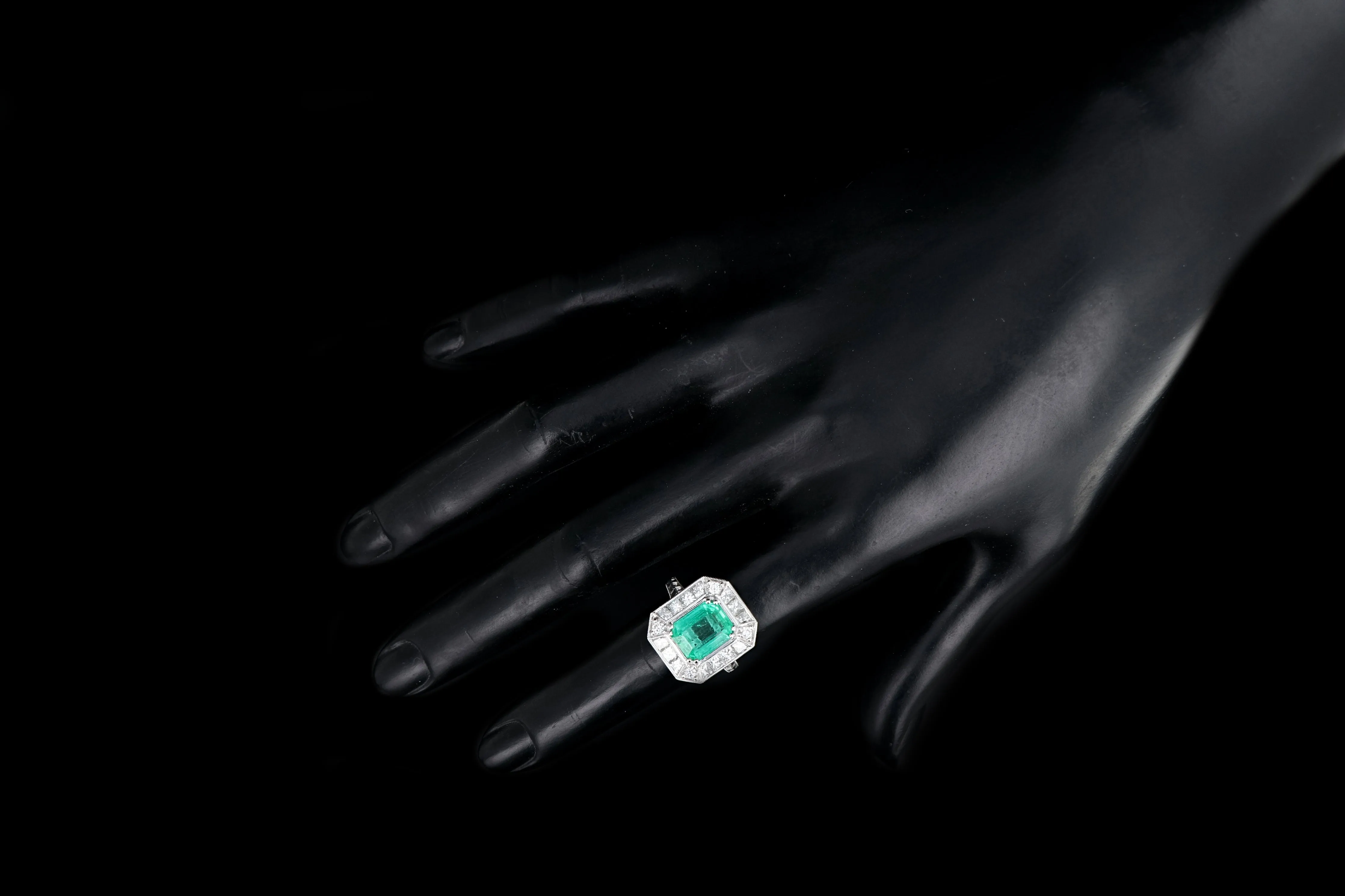 Modern New 2.89CT Colombian Emerald and Diamond Ring GIA Certified