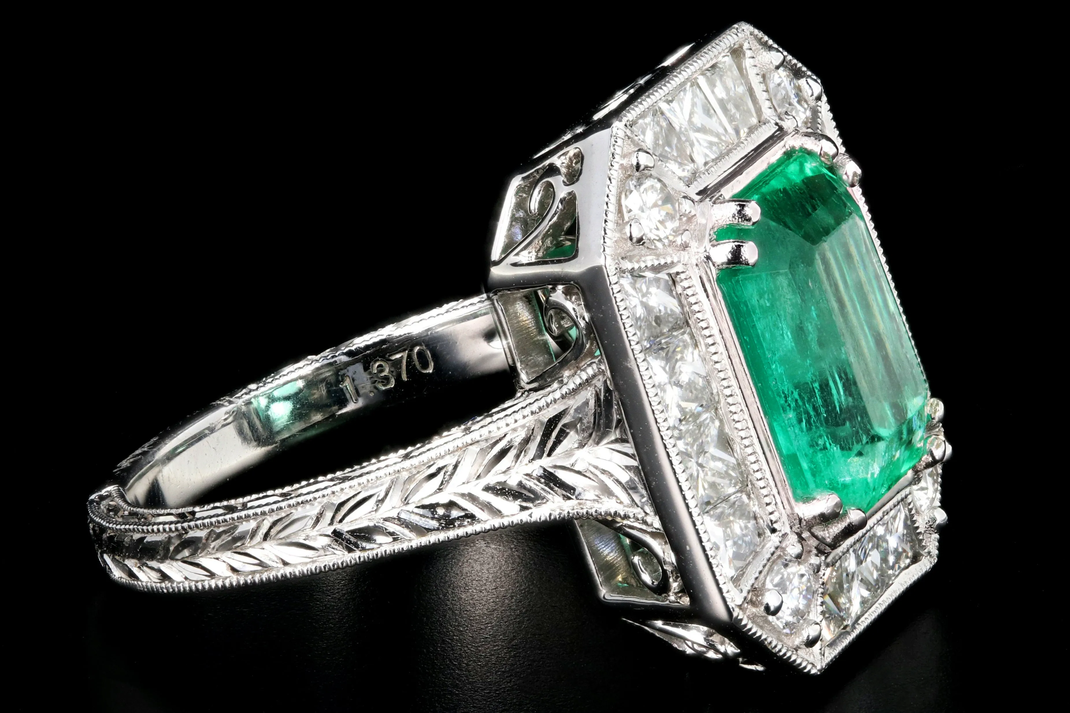 Modern New 2.89CT Colombian Emerald and Diamond Ring GIA Certified