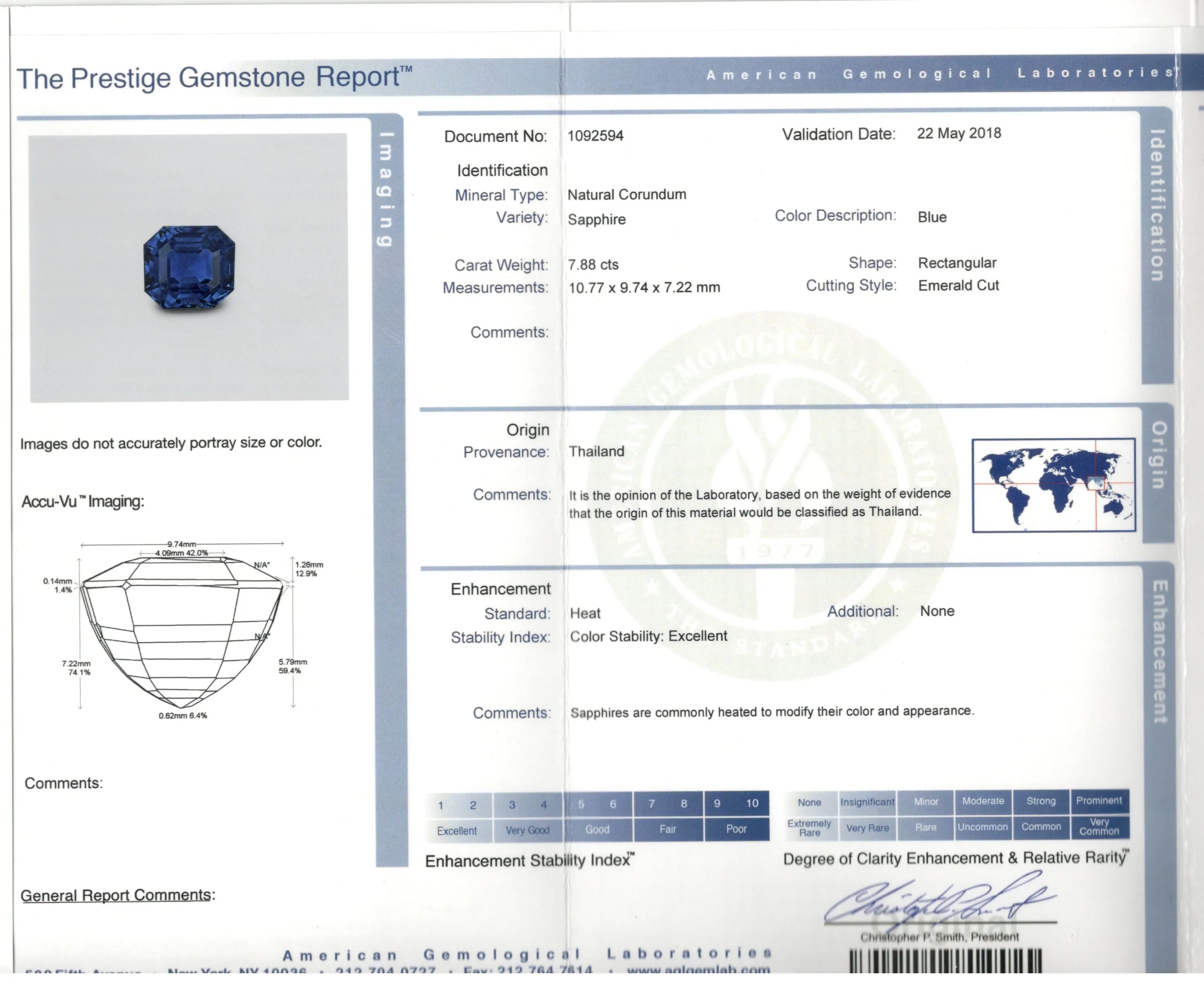Modern Platinum AGL Certified 7.88 Carat Emerald Cut Sapphire and GIA Certified Diamond Ring