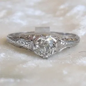 MOUNTING ONLY: Petite Engraved Ring Mounting in White, Yellow, and Rose Gold