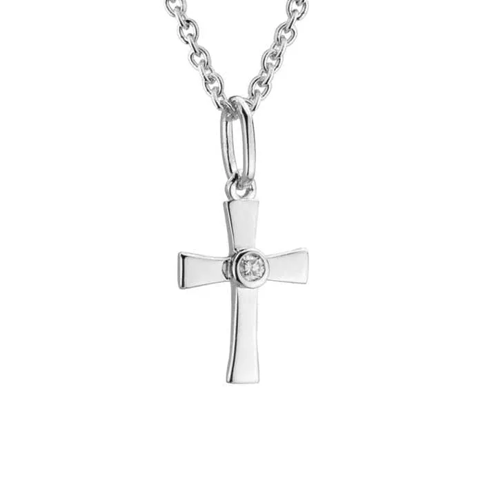 Mountz Collection Diamond Accent Cross Pendant in Sterling Silver