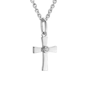 Mountz Collection Diamond Accent Cross Pendant in Sterling Silver