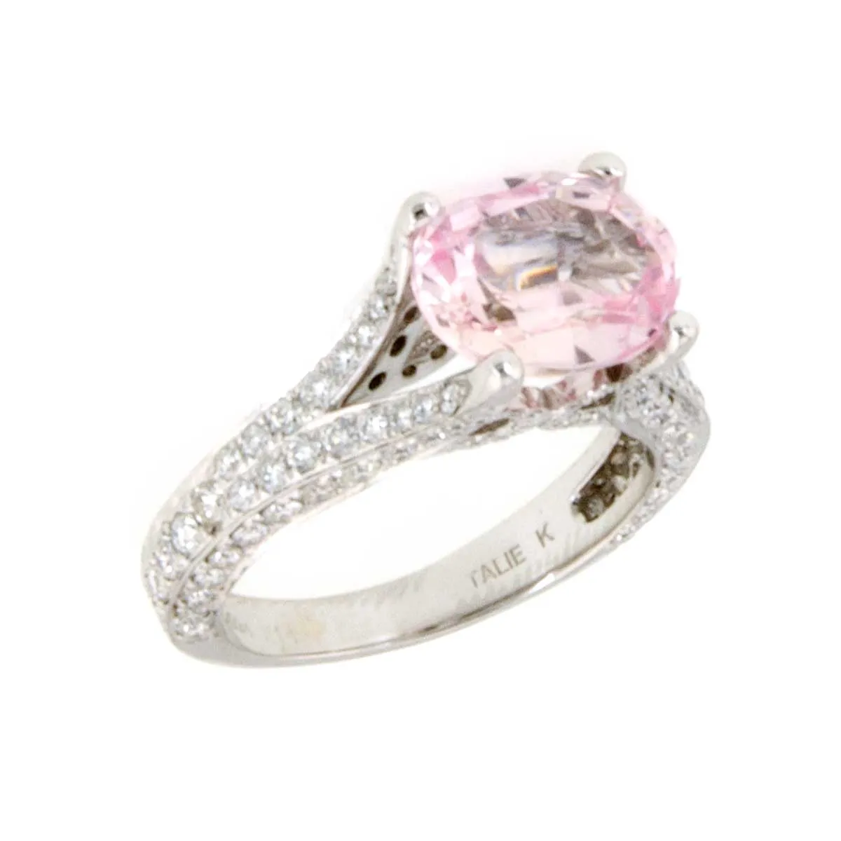 Natalie K 3.93ct Pink Sapphire & Diamond Engagement Ring