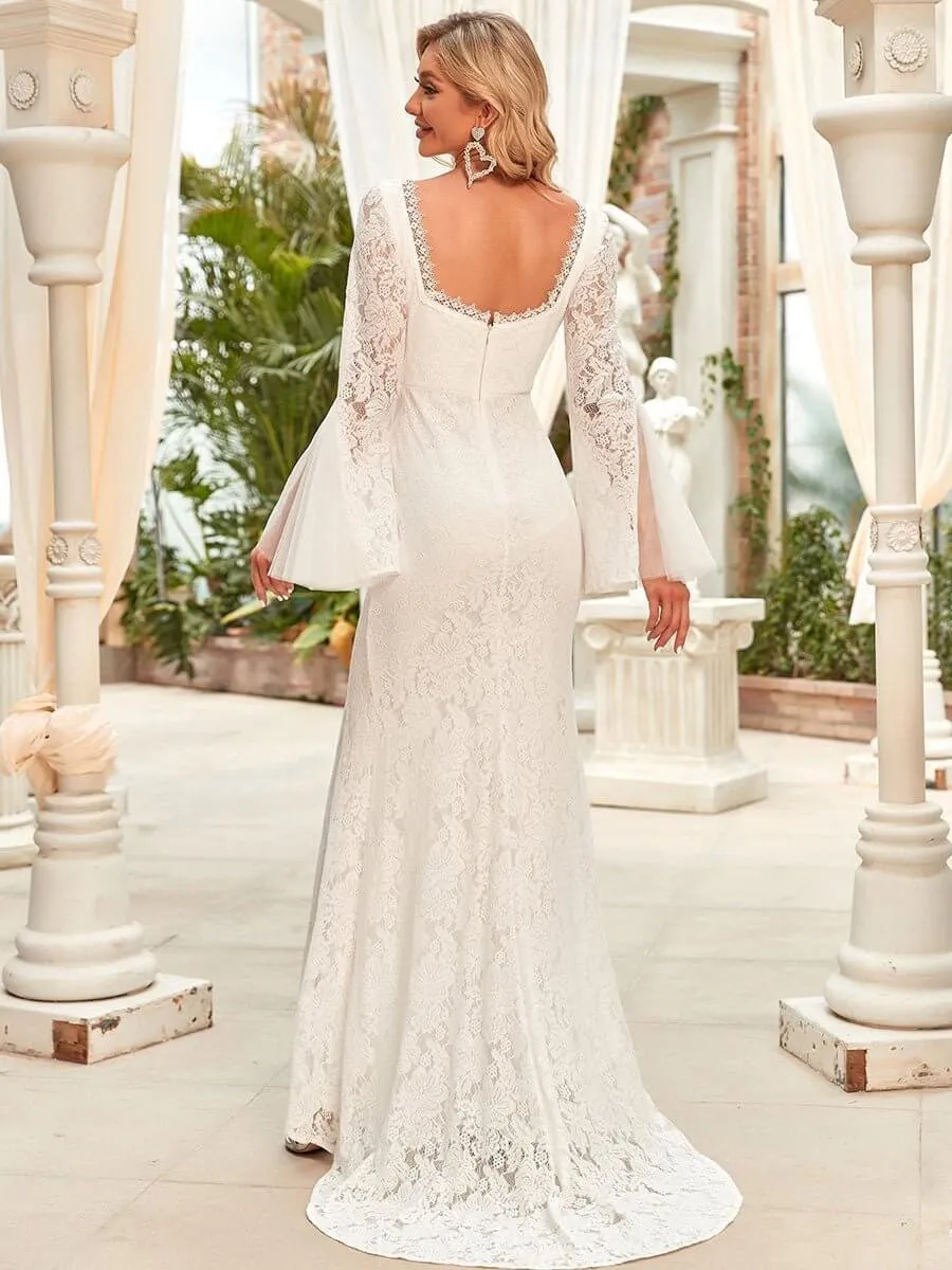 Natasha square neck full sleeved wedding dress in ivory s8 Express NZ wide
