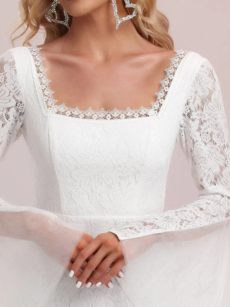 Natasha square neck full sleeved wedding dress in ivory s8 Express NZ wide