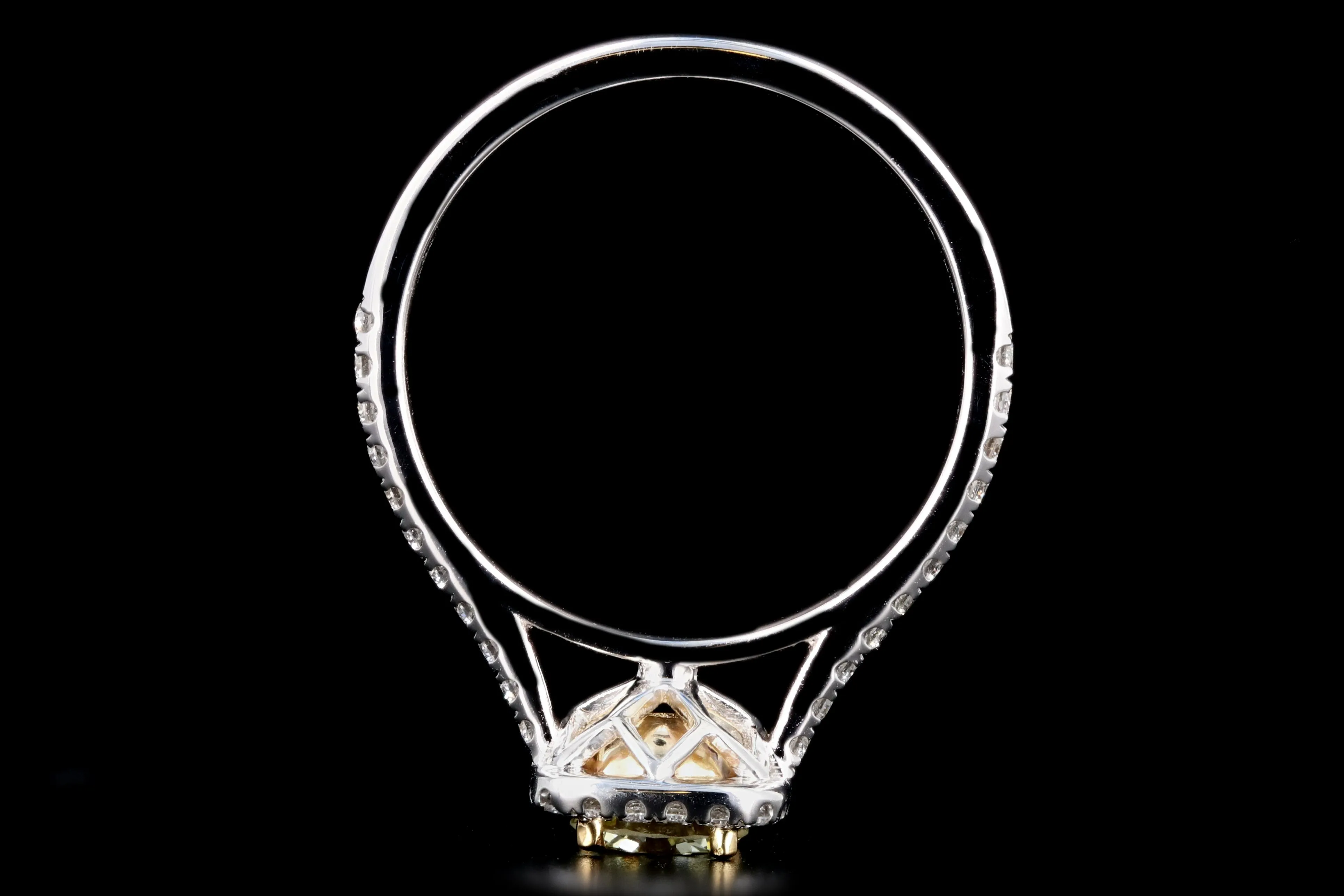 New 14K Gold Light Yellow .55 Carat Diamond Halo Ring