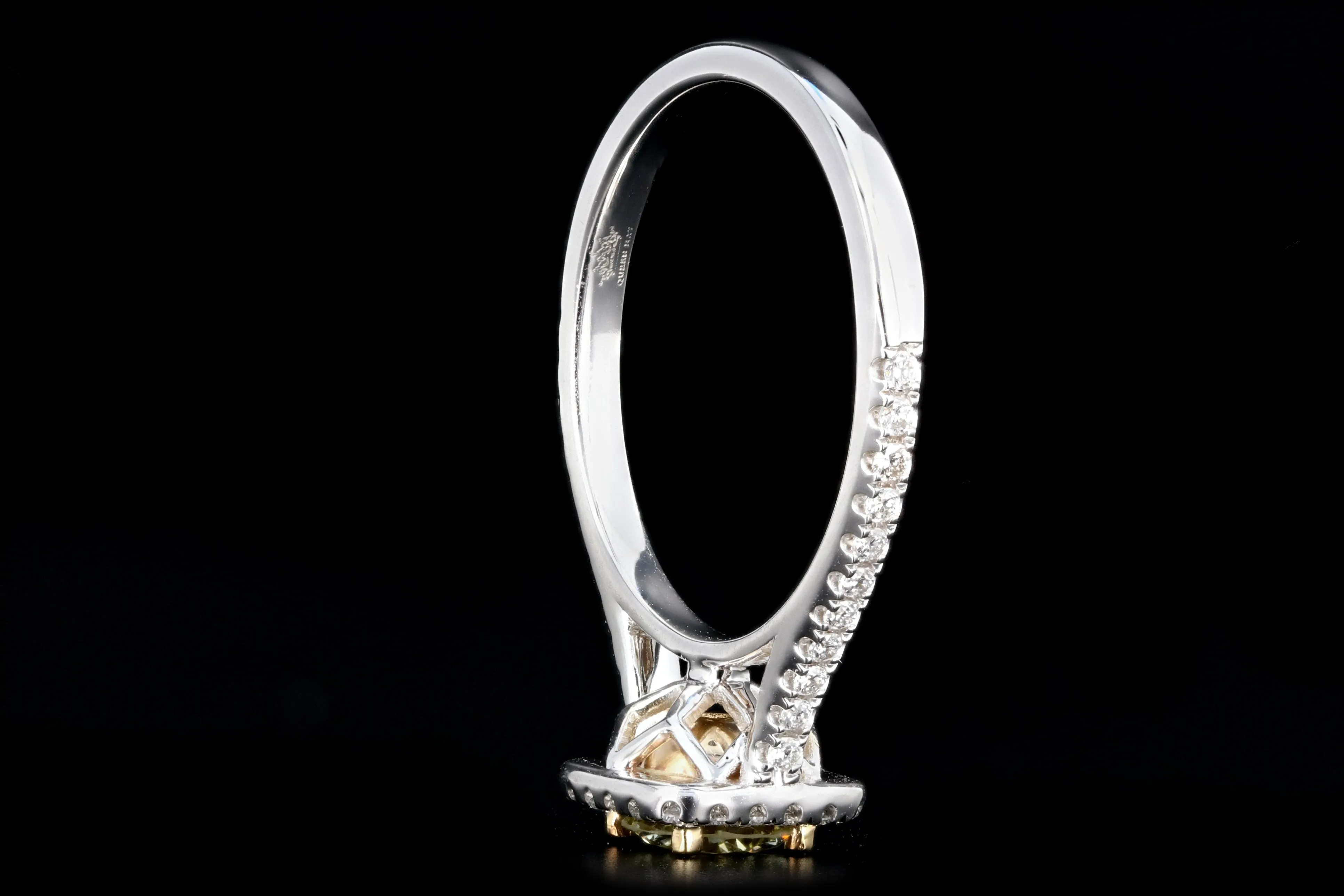 New 14K Gold Light Yellow .55 Carat Diamond Halo Ring