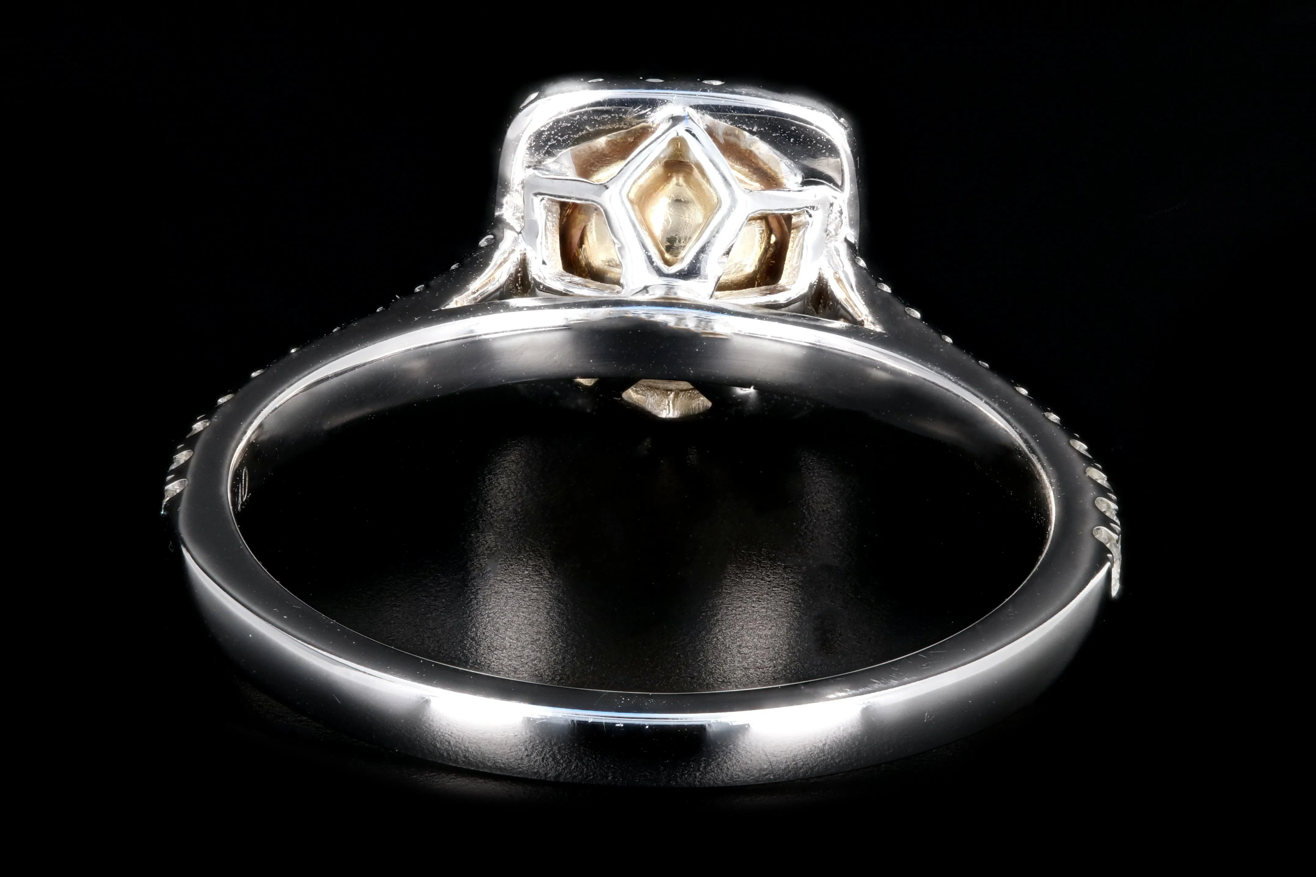 New 14K Gold Light Yellow .55 Carat Diamond Halo Ring