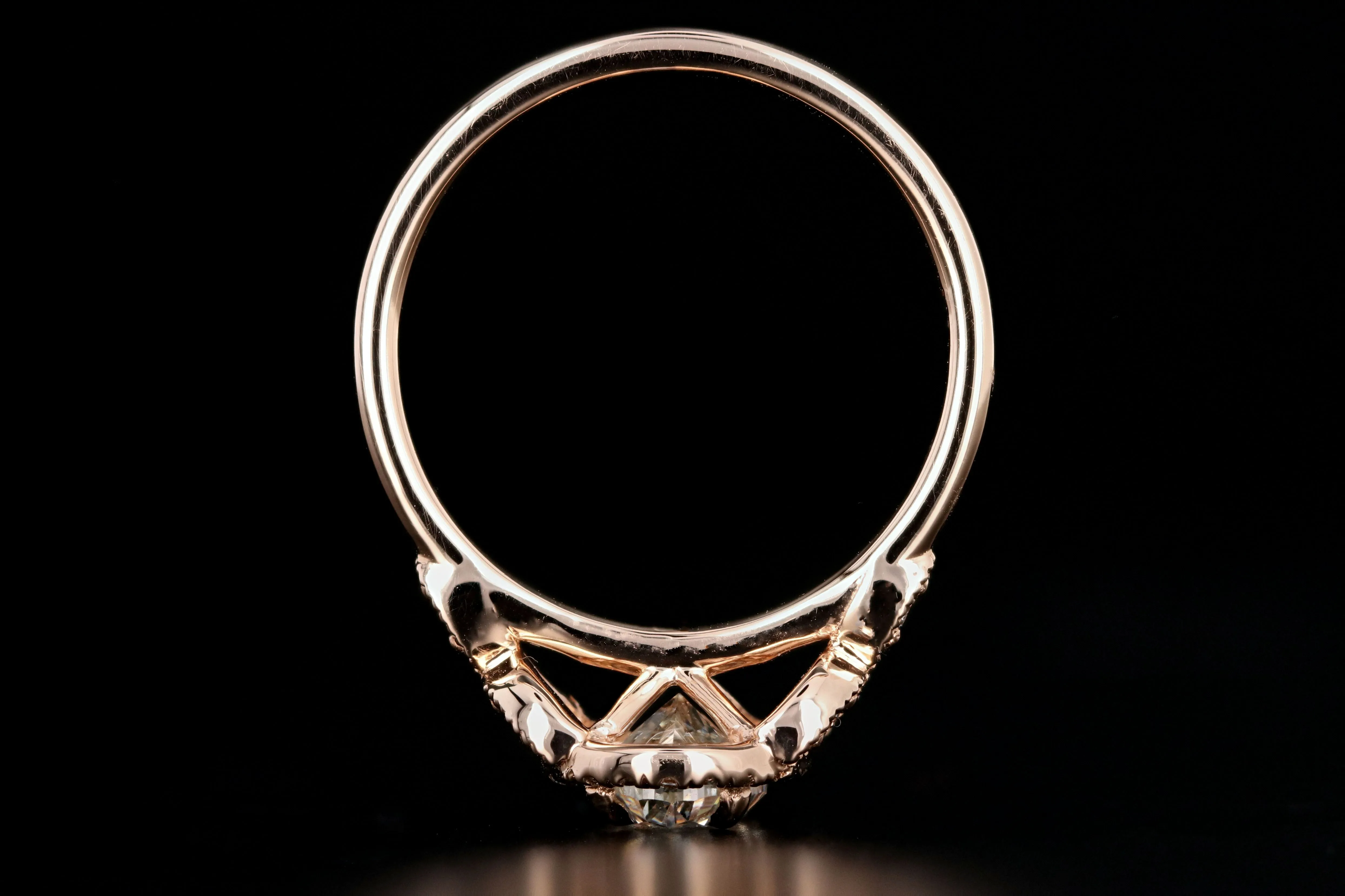 New 18K Rose Gold 1.22 Carat Oval Cut Diamond Halo Engagement Ring GIA Certified
