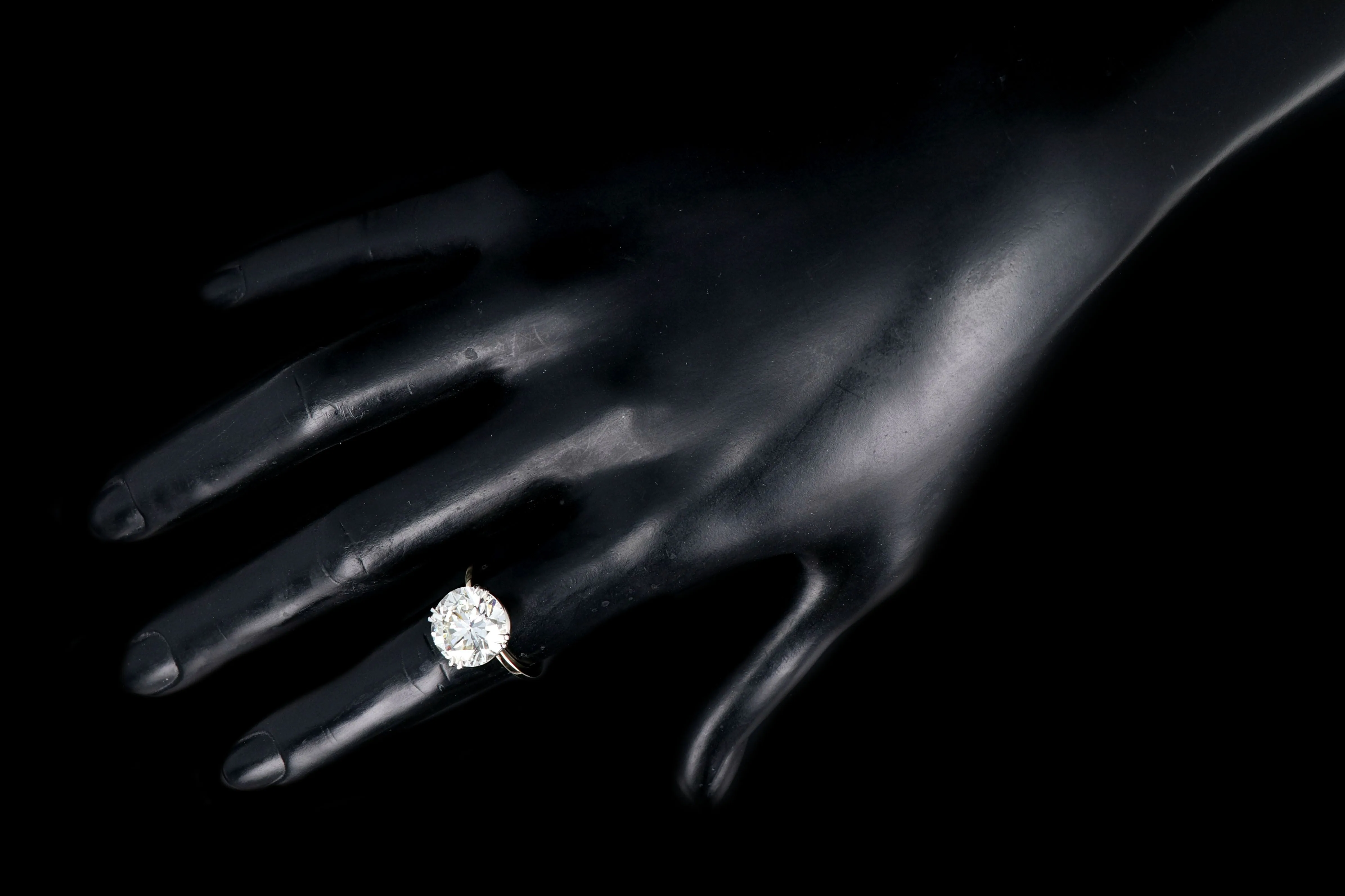 New 18K Yellow Gold and Platinum 6.20 Carat Round Brilliant Cut Diamond Engagement Ring GIA Certiifed