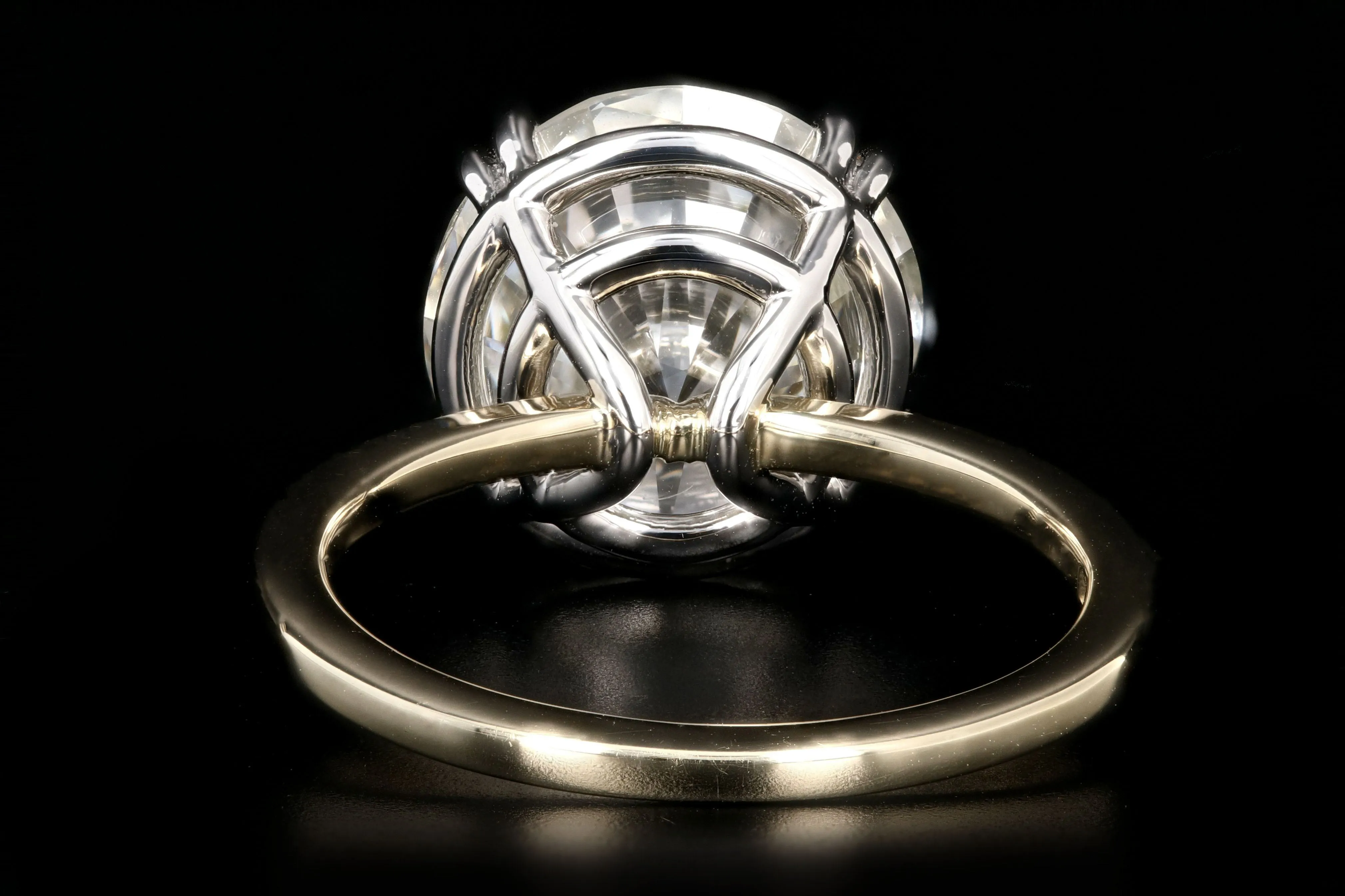 New 18K Yellow Gold and Platinum 6.20 Carat Round Brilliant Cut Diamond Engagement Ring GIA Certiifed