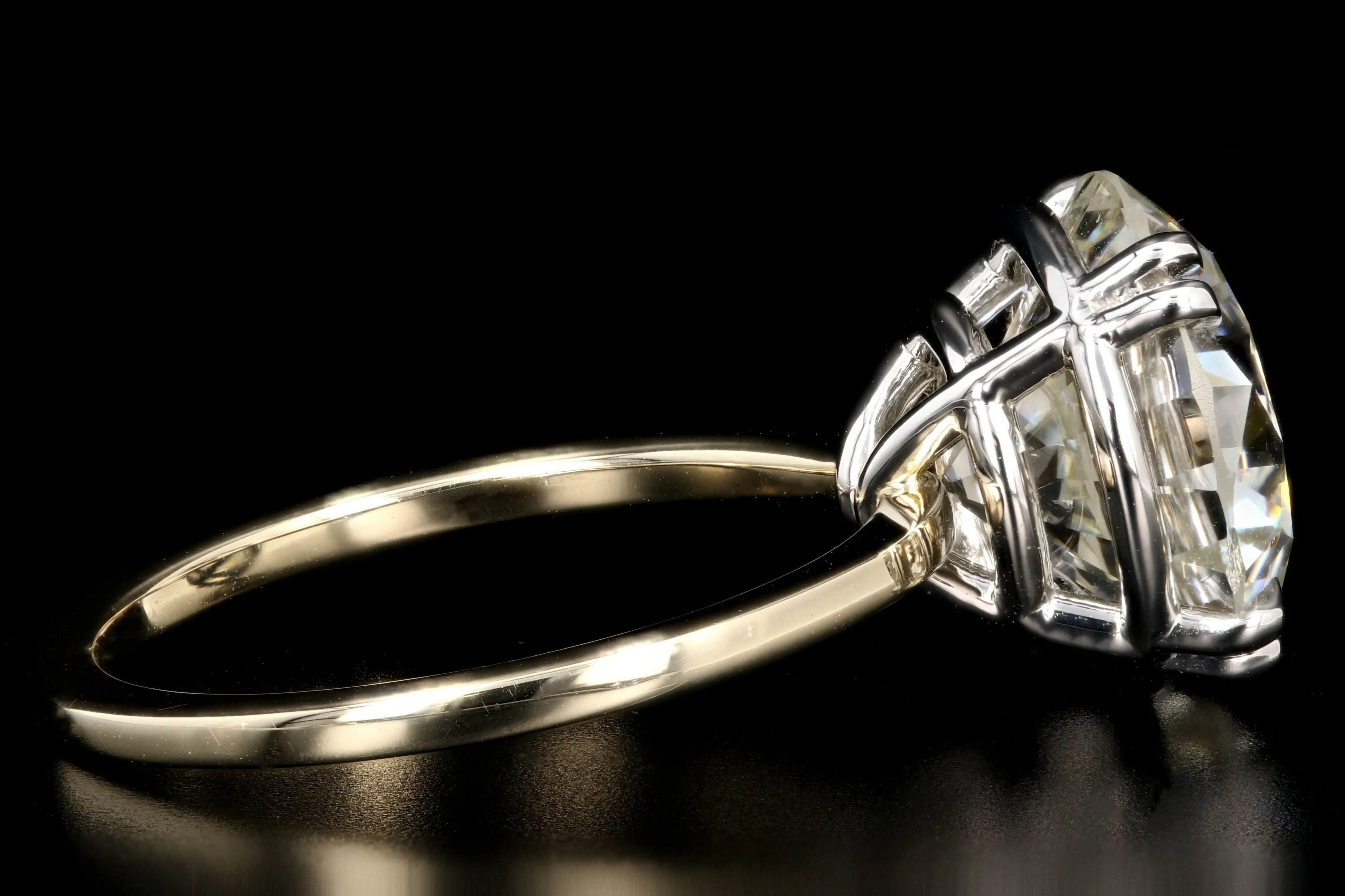 New 18K Yellow Gold and Platinum 6.20 Carat Round Brilliant Cut Diamond Engagement Ring GIA Certiifed