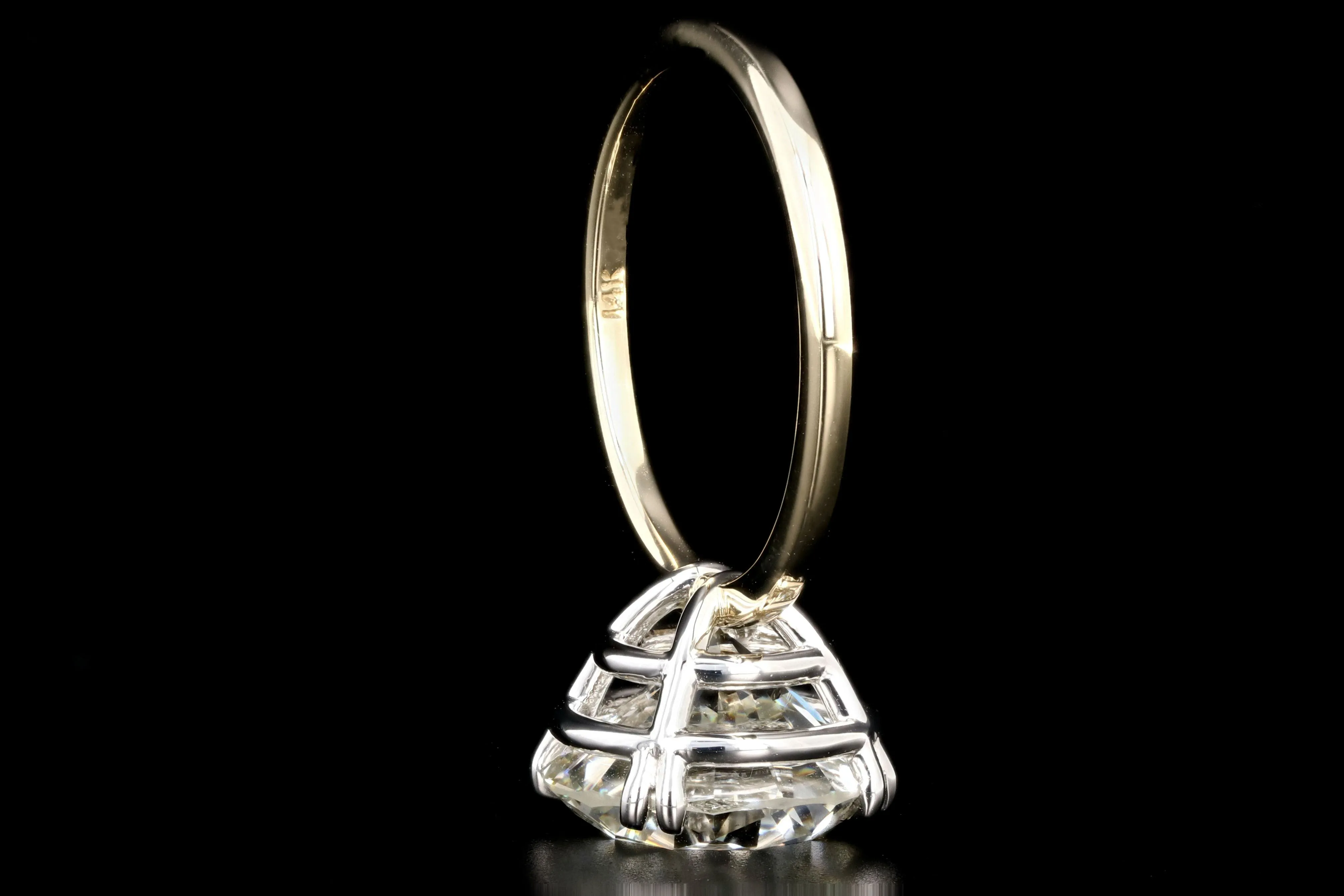 New 18K Yellow Gold and Platinum 6.20 Carat Round Brilliant Cut Diamond Engagement Ring GIA Certiifed