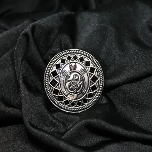 Nivitha Silver Oxidized Turtle Statement Ring