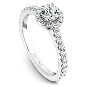 Noam Carver 14kt White Gold 0.33ct Round Halo with Diamond Shoulders
