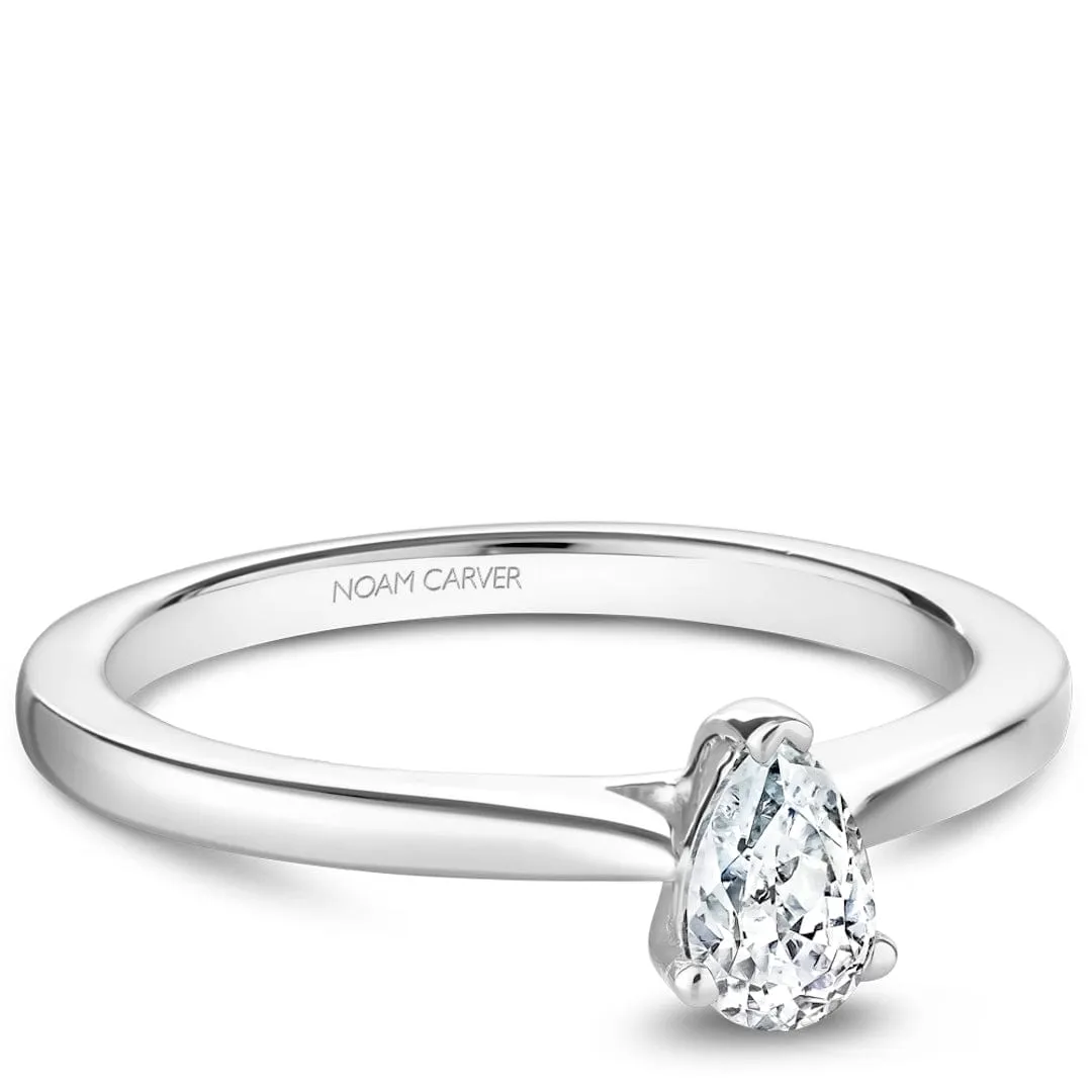 Noam Carver 14kt White Gold 0.70ct Pear Solitaire