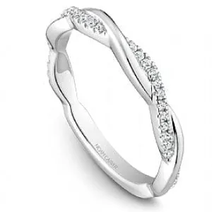 Noam Carver Interlaced 14k White Gold with Diamond Stackable Band