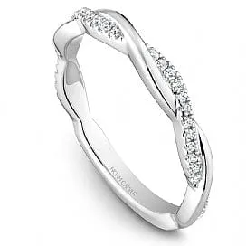 Noam Carver Interlaced 14k White Gold with Diamond Stackable Band