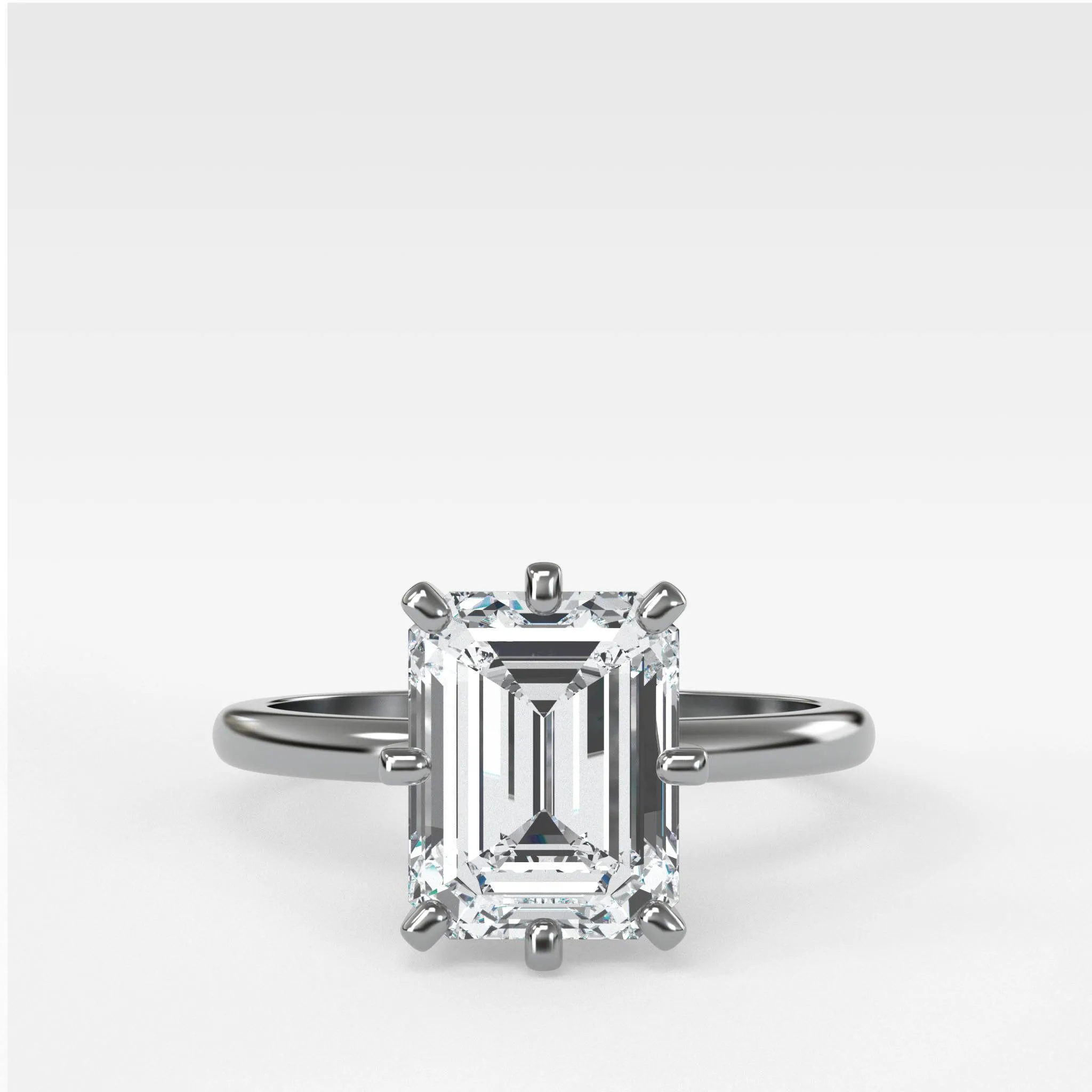Nova Solitaire Engagement Ring With Emerald Cut Diamond