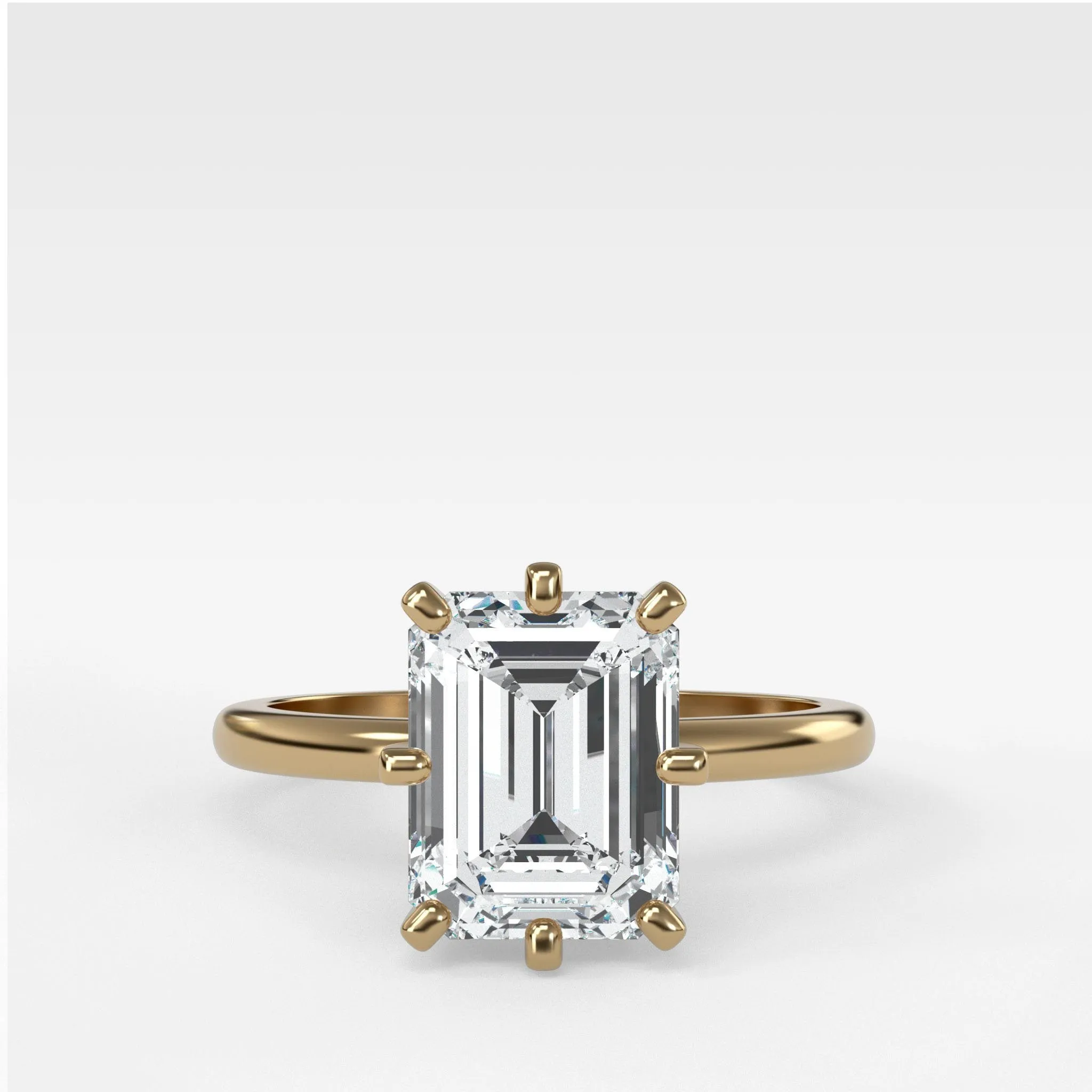 Nova Solitaire Engagement Ring With Emerald Cut Diamond