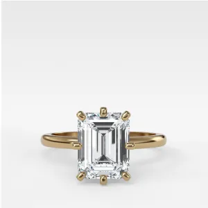 Nova Solitaire Engagement Ring With Emerald Cut Diamond
