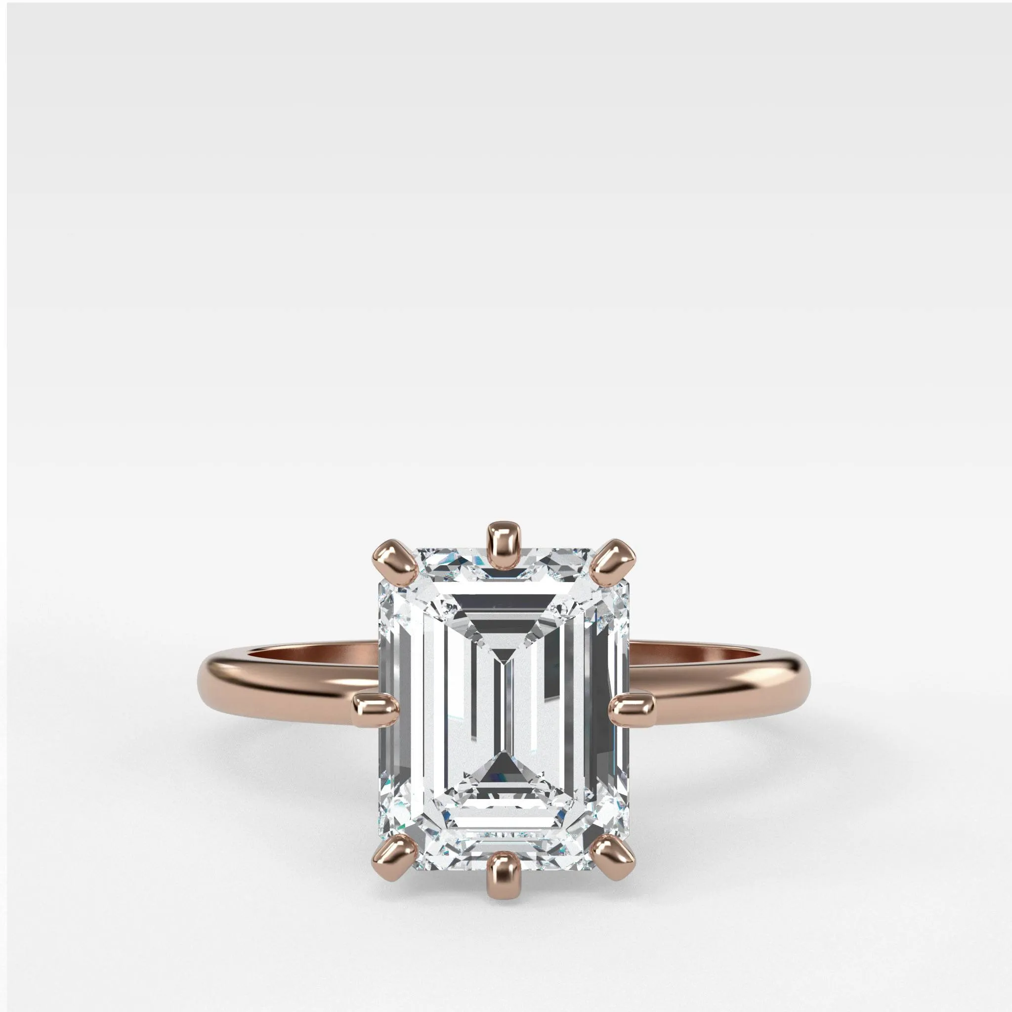 Nova Solitaire Engagement Ring With Emerald Cut Diamond